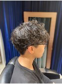ミックスパーマ/ツーブロック刈り上げ/20代銀座<理容室>