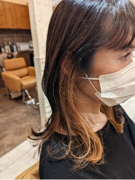 ヘアーアンドメイク エクリ 不動前店(Hair&Make equri) 春のオレンジインナーカラー