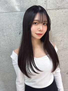 ロンドメリア 天神大名店(Lond Melia) イメチェンヘアスタイル美髪のススメワイドバングブルーブラック