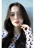 アッシュベージュレイヤーロングモテ髪オフィスヘア美髪