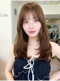 美髪レイヤーカット/顔まわりレイヤー/くびれミディアムレイヤー