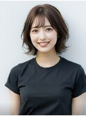 小顔外ハネミディアムアッシュ20代30代40代くびれミディ韓国ヘア
