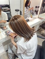 ブレンド 渋谷(BLend)&nbsp;ホワイトグレージュミニウルフデジタルパーマチェリーブラウン