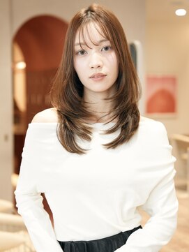 ジーナ セントラル銀座(Zina) 髪質改善*ココアベージュ顔周りレイヤー*【ZinaCENTRAL銀座】