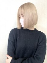 エル オオサカ 心斎橋店(L. OSAKA) ハイトーンベージュ_グレージュカラー切りっぱなしボブ_S27