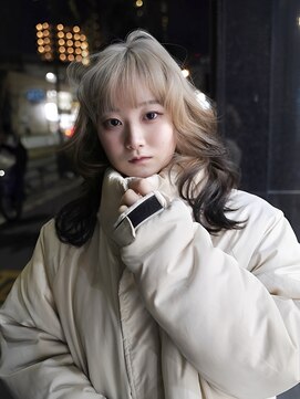 原宿/ウルフカット レイヤー デザインカラー ルーツカラー 