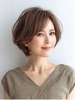 Heart's美人設計と白髪ぼかし専門店 青山表参道店 脱白髪染め/ショートヘア【ハーツ】&nbsp;白髪ぼかし脱白髪染め似合わせショートボブ40代50代60代