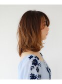 ルーズな内巻きで小顔ヘア