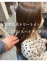 ドルセプラタ(Dulce plata) 大人可愛いハイライト髪質改善ツヤ髪ストレート30代40代50代