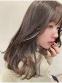 韓国風/オリーブ/アッシュグレージュ/顔まわりカット