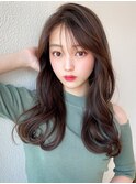 大人かわいい韓国ヘア/薄めバングふんわりカール/20代30代新宿