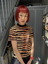 ビビト(bibito)&nbsp;bibito 朱赤　赤髪ボブ　ステップカット　ワインレッド