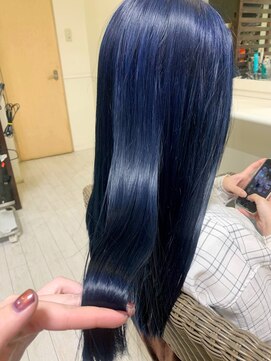 ヘアメイク マルナ 本店(HAIR MAKE MALUNA) 【MALUNA ペコ】ツヤツヤネイビーブルー