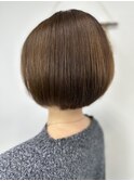 20代30代小顔ゆるふわショートボブ アッシュブラウン