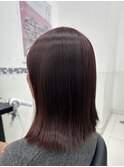 切りっぱなしスタイル×ピンクブラウン