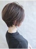 ナチュラルショートミニウルフチェリーブラウン20代30代40代50代