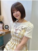 ブリーチなしチェリーブラウン髪質改善縮毛矯正酸性ストレート