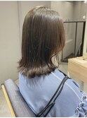◎オリーブグレージュ/切りっぱなしロブ