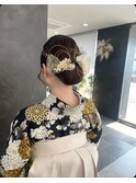 ヘアアレンジ着付成人式セットシニヨン