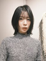 ネロ ヘアアンドライフストア 渋谷(NERO HAIR AND LIFESTORE)&nbsp;【松井隆人】くびれミディ レイヤーボブ 顎下ボブ 前髪あり