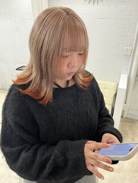 ミルクティーベージュ×オレンジ