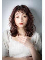 モッズヘア 越谷(mod's hair) ミディアムレイヤー/ゆるふわパーマ/オン眉g