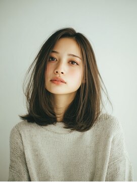 ハート 新子安店(HEART) 着物ヘア/ダークアッシュ/ミディアムレイヤーカット/新子安