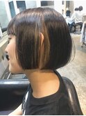 インナーカラークリアベージュミニボブ