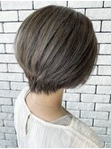 20代30代40代小顔ひし形前下がりショート☆アッシュベージュ