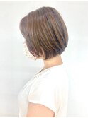 ショートボブ/透け感/ベージュブラウン/ショート/小顔/20代30代
