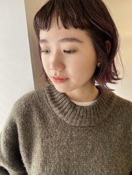 オーランド(ORLAND) ダークバイオレッドカラー/オン眉ボブ