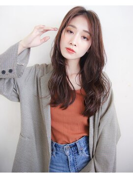 メノン 茨木店(Menon) ロング×デジタルパーマ×斜めバング× ダークアッシュ