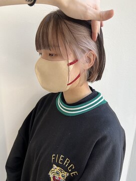 ラミエバイメルト 下北沢(lamie by melt) 村上/インナーカラーホワイトベージュブリーチ切りっぱなしボブ