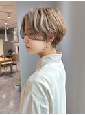 前髪なし/大人ハンサムショートボブ/ブラウンベージュ/田中俊成