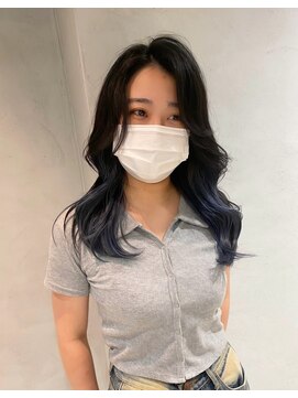 アン(Un) 【インナーブルー】【ネイビーブルー】【インナーカラー】