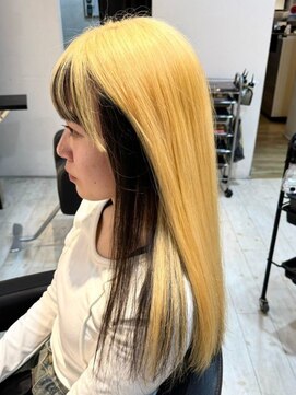 インク サカエ(inq sakae) 逆インナーカラー/アンブレラ/イエローベージュ