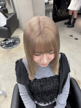 ペレ 栄店(PELE) 切りっぱなしボブ/エアリーロング/美髪/ピンクブラウン/栄
