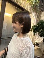 ワ ヘアー(wa-hair)&nbsp;ミニボブぱっつん前髪切りっぱなしボブ/韓国風/シルキーベージュ