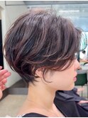 10代20代30代小顔顔まわり似合わせ耳かけショートパーマ