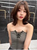 韓国ヘアーハッシュカットレイヤーカットグレージュブリーチ無し