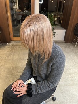 クラン バイ ナチュラル(clan by Natural) ミルクティーベージュカラー/ピンクベージュ/ミディアムレイヤー