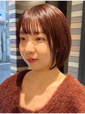 ミニボブ／切りっぱなしボブ／前髪あり