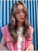 ACE 横浜　パーマ風巻き髪×アッシュベージュ