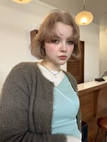 ペレ 梅田(PELE)&nbsp;イメチェン/ピンクベージュ/アンブレラカラー/前髪/梅田