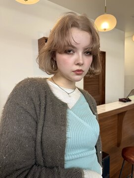 ペレ 梅田(PELE) イメチェン/ピンクベージュ/アンブレラカラー/前髪/梅田