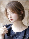 大人可愛い20代30代40代レイヤーボブひし形小顔丸みボブ