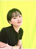 黒髪でも可愛いタイトシースルーバンクショート【林京平】