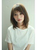 20代30代40代 透け前髪ミディアムレイヤーウルフ【LU-CA恵比寿】
