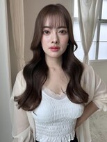 ノイズオオサカ 梅田店(NOISM OSAKA)&nbsp;【韓国風】シースルーバング×重ためセミロング