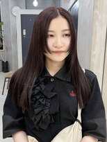 姫カットボルドーカラー暖色